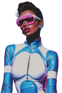 Futuristic Supermodel V2 Vinyl Car Decal Sticker – Waterproof & UV-Resistant 8.96"