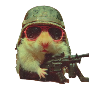 Heroic Hamster Soldier Vinyl Car Decal Sticker – Waterproof & UV-Resistant 6.826666666666667"