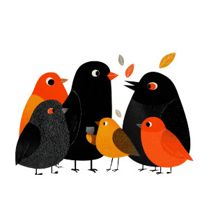 Socializing Birds Vinyl Car Decal Sticker – Waterproof & UV-Resistant 3.4133333333333336"