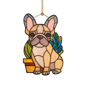 Stained Glass Bulldog V3 Vinyl Car Decal Sticker – Waterproof & UV-Resistant 3.4133333333333336"