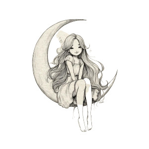Whimsical Moon Fairy Vinyl Car Decal Sticker – Waterproof & UV-Resistant 3.4133333333333336"
