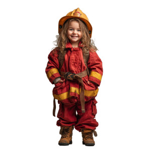 Smiley Fireman Girl Vinyl Car Decal Sticker – Waterproof & UV-Resistant 3.4133333333333336"