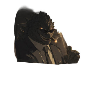 Stylish Godzilla Smirking Vinyl Car Decal Sticker – Waterproof & UV-Resistant 3.4133333333333336"