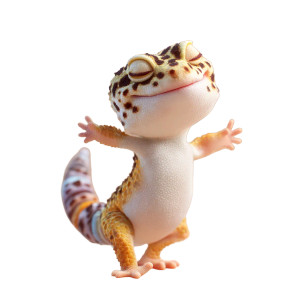 Dancing Leopard Gecko Vinyl Car Decal Sticker – Waterproof & UV-Resistant 3.4133333333333336"