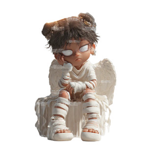 Chibi Angel Character Vinyl Car Decal Sticker – Waterproof & UV-Resistant 3.4133333333333336"