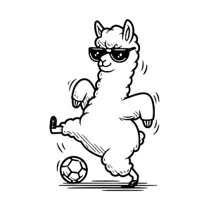 Cartoon Alpaca Kick Vinyl Car Decal Sticker – Waterproof & UV-Resistant 6.826666666666667"