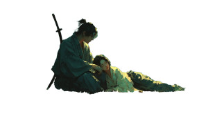 Samurai And Girl Vinyl Car Decal Sticker – Waterproof & UV-Resistant 2.72"