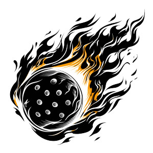 Flaming Pickleball Vinyl Car Decal Sticker – Waterproof & UV-Resistant 6.826666666666667"