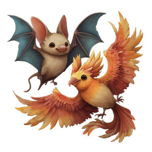 Bat And Phoenix Vinyl Car Decal Sticker – Waterproof & UV-Resistant 3.4133333333333336"
