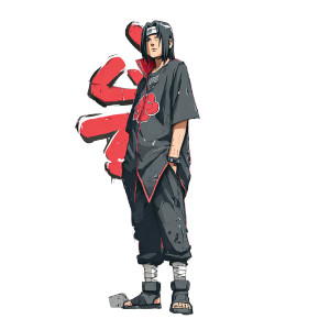 Itachi Uchiha Illustration V2 Vinyl Car Decal Sticker – Waterproof & UV-Resistant 3.4133333333333336"