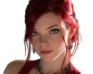 Vibrant Red Hair Vinyl Car Decal Sticker – Waterproof & UV-Resistant 3.2"