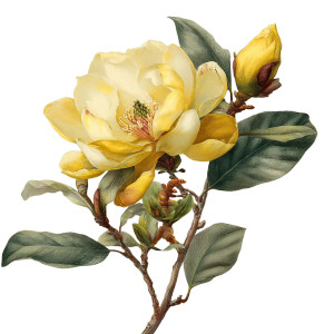 Yellow Magnolia Close-Up Vinyl Car Decal Sticker – Waterproof & UV-Resistant 3.4133333333333336"