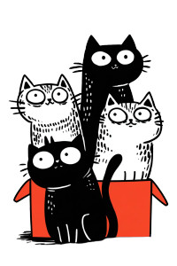 Crowded Kittens Vinyl Car Decal Sticker – Waterproof & UV-Resistant 8.96"