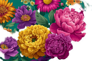 Blooming Floral Illustration Vinyl Car Decal Sticker – Waterproof & UV-Resistant 2.986666666666667"