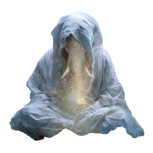 Mystical Meditating Elder Vinyl Car Decal Sticker – Waterproof & UV-Resistant 3.4133333333333336"