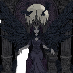 Raven Queen Throne Vinyl Car Decal Sticker – Waterproof & UV-Resistant 3.4133333333333336"