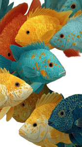 Tropical Triangle Fishes Vinyl Car Decal Sticker – Waterproof & UV-Resistant 4.8533333333333335"