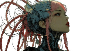 Cyberpunk Cyborg Princess V2 Vinyl Car Decal Sticker – Waterproof & UV-Resistant 2.72"
