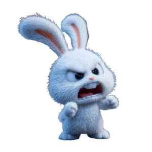 Angry Baby Bunny V2 Vinyl Car Decal Sticker – Waterproof & UV-Resistant 3.4133333333333336"