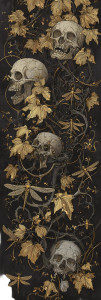 Skulls And Dragonflies Vinyl Car Decal Sticker – Waterproof & UV-Resistant 12.693333333333333"