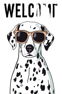 Cute Sunglassed Dalmatian Vinyl Car Decal Sticker – Waterproof & UV-Resistant 4.4