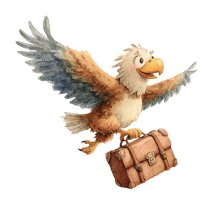 Cartoon Eagle Flying Vinyl Car Decal Sticker – Waterproof & UV-Resistant 3.4133333333333336"