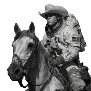 Astronaut Cowboy V2 Vinyl Car Decal Sticker – Waterproof & UV-Resistant 6.826666666666667"