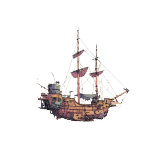 Pirate Ship Fish Vinyl Car Decal Sticker – Waterproof & UV-Resistant 6.826666666666667"