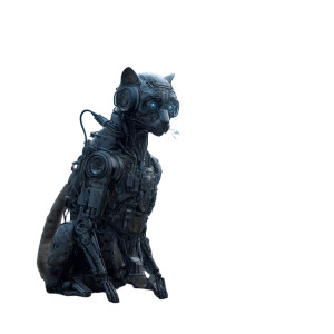 Robotic Cat Terminator Vinyl Car Decal Sticker – Waterproof & UV-Resistant 3.4133333333333336"