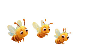 Cartoon Bees Collecting Vinyl Car Decal Sticker – Waterproof & UV-Resistant 2.72"