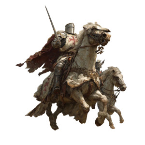 Knight Battle Scene Vinyl Car Decal Sticker – Waterproof & UV-Resistant 3.4133333333333336"