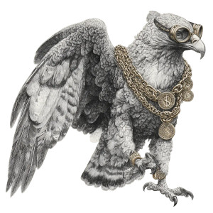 Steampunk Eagle Drawing Vinyl Car Decal Sticker – Waterproof & UV-Resistant 3.4133333333333336"