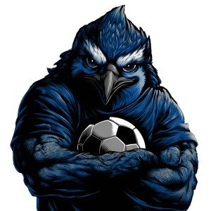 Soccer Bluejays Mascot Vinyl Car Decal Sticker – Waterproof & UV-Resistant 6.826666666666667"