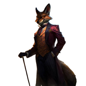 Fox Gambler Portrait Vinyl Car Decal Sticker – Waterproof & UV-Resistant 3.4133333333333336"