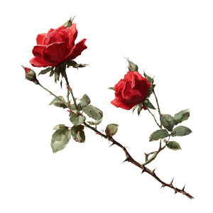 Roses With Thorns Vinyl Car Decal Sticker – Waterproof & UV-Resistant 3.4133333333333336"