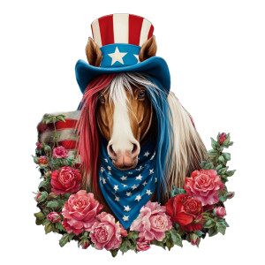 Patriotic Horse Vinyl Car Decal Sticker – Waterproof & UV-Resistant 6.826666666666667" Patriotic Horse Vinyl Car Decal Sticker – Waterproof & UV-Resistant 6.826666666666667"
