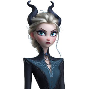 Evil Horned Elsa Vinyl Car Decal Sticker – Waterproof & UV-Resistant 3.4133333333333336"