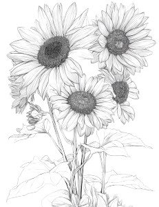 Sunflower Coloring V2 Vinyl Car Decal Sticker – Waterproof & UV-Resistant 4.16"