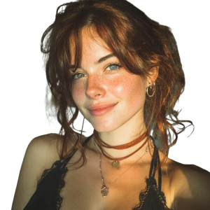 Smiling Brunette Selfie Vinyl Car Decal Sticker – Waterproof & UV-Resistant 3.4133333333333336"