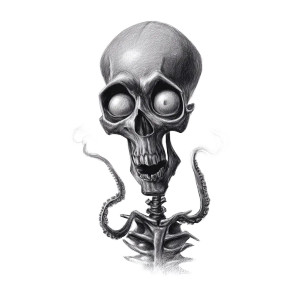 Skeleton Octopus Vinyl Car Decal Sticker – Waterproof & UV-Resistant 6.826666666666667"