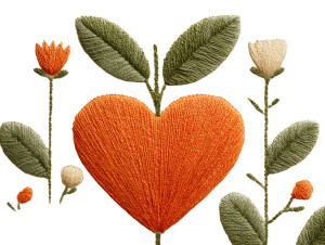 Embroidered Heart Pumpkin Vinyl Car Decal Sticker – Waterproof & UV-Resistant 6.1866666666666665"