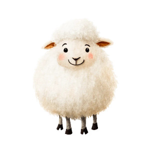 Cartoon Sheep Drawing V2 Vinyl Car Decal Sticker – Waterproof & UV-Resistant 3.4133333333333336"