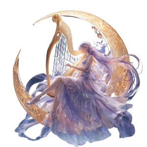 Celestial Fantasy Girl Vinyl Car Decal Sticker – Waterproof & UV-Resistant 3.4133333333333336"