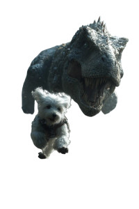 Maltese Vs Dinosaur Vinyl Car Decal Sticker – Waterproof & UV-Resistant 8.96"