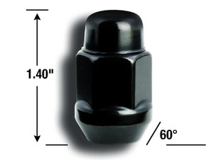 Gorilla Black Chrome Lug Nuts | 12mm X 1.5 | Conical Seat | Pack Of 4