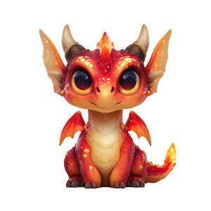 Baby Dragon Mascot Vinyl Car Decal Sticker – Waterproof & UV-Resistant 3.4133333333333336"