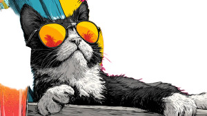 Playful Kitten Sipping Vinyl Car Decal Sticker – Waterproof & UV-Resistant 5.4