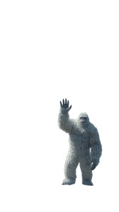 Yeti Waving Vinyl Car Decal Sticker – Waterproof & UV-Resistant 9.706666666666667"