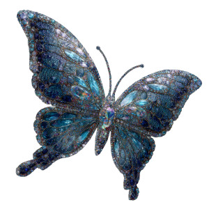Crystal Butterfly V9 Vinyl Car Decal Sticker – Waterproof & UV-Resistant 3.4133333333333336"