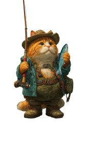 Fisherman Cat V2 Vinyl Car Decal Sticker – Waterproof & UV-Resistant 4.8533333333333335"